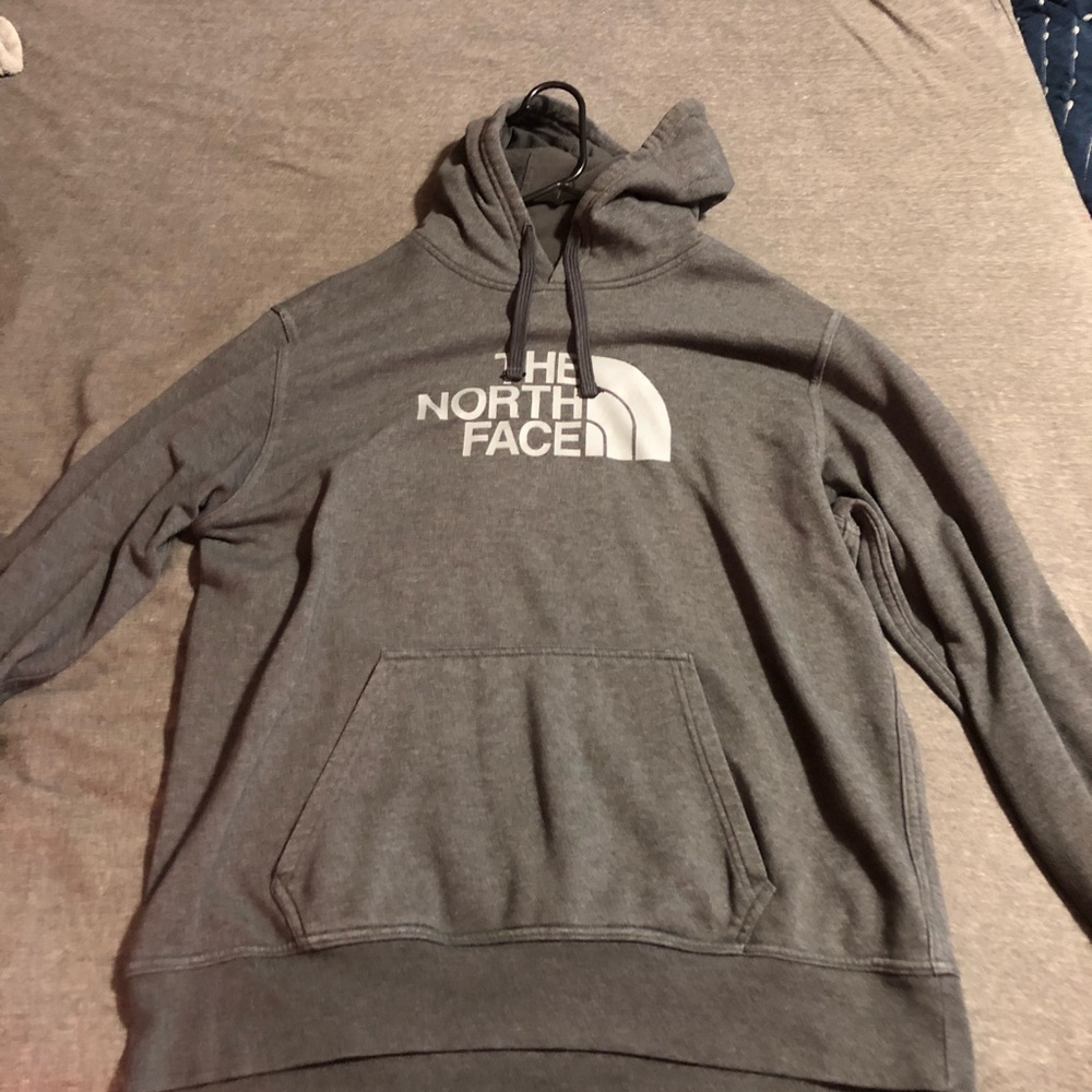 Gray North Face hoodie